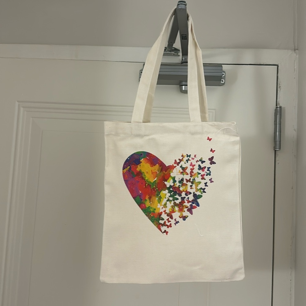 Custom made heart tote bag
